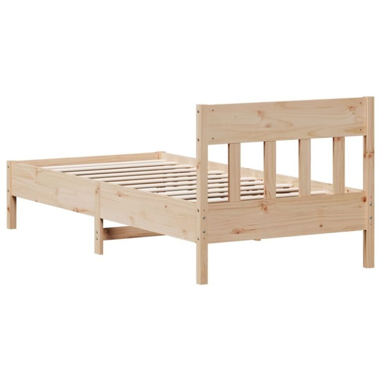 vidaXL Lovos rėmas su be čiužinio, 75x190cm, pušies masyvas – produkto nuotrauka 6