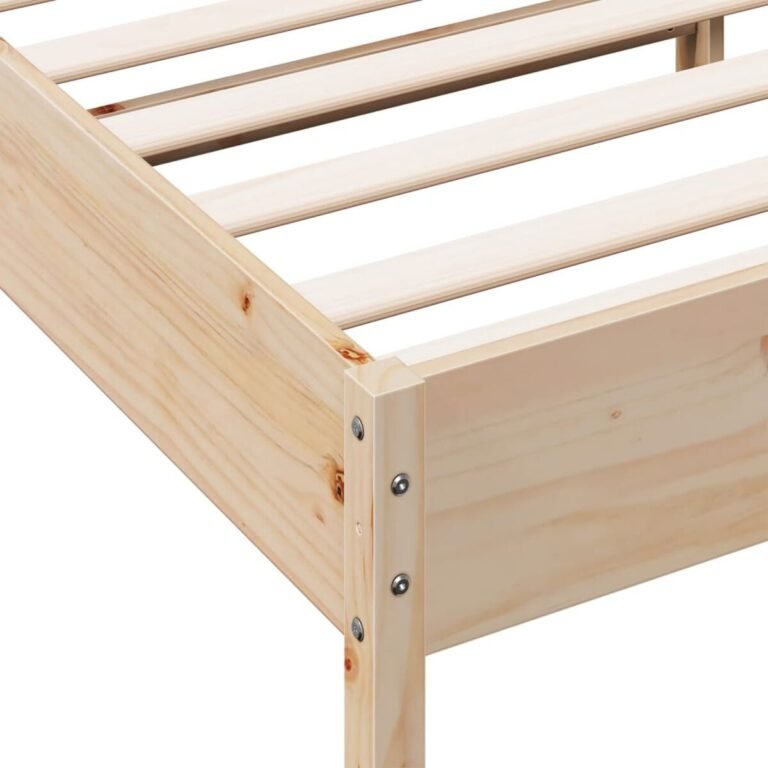 vidaXL Lovos rėmas su be čiužinio, 75x190cm, pušies masyvas – produkto nuotrauka 7