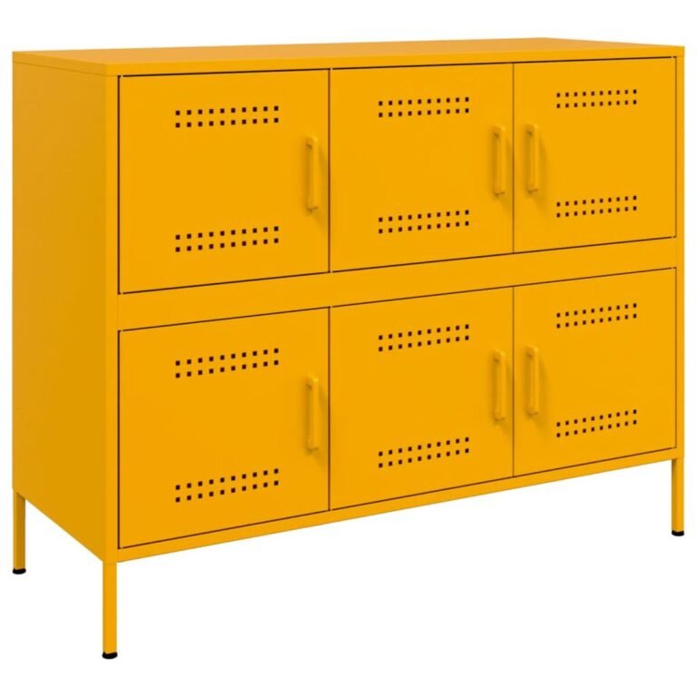Komoda – 100,5×39×79 cm, geltona spalva