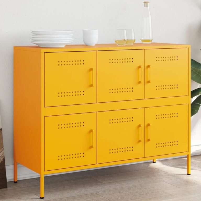 Komoda – 100,5×39×79 cm, geltona spalva – produkto nuotrauka 2