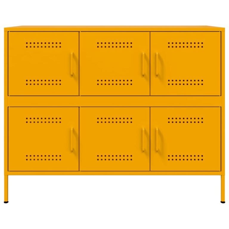 Komoda – 100,5×39×79 cm, geltona spalva – produkto nuotrauka 6