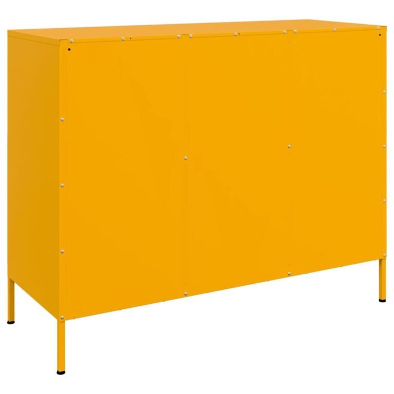 vidaXL Komoda – 100,5×39×79 cm, garstyčių geltona spalva – produkto nuotrauka 8