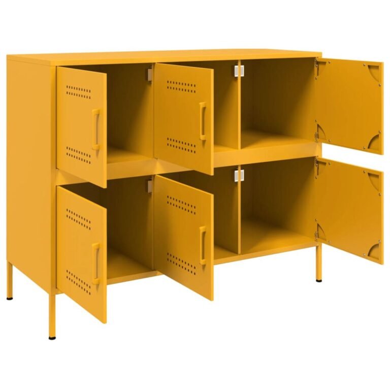 Komoda – 100,5×39×79 cm, geltona spalva – produkto nuotrauka 11