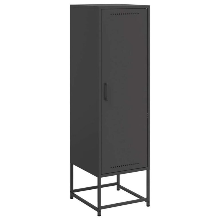 vidaXL Komoda, juodos spalvos, 36x39x123cm, plienas