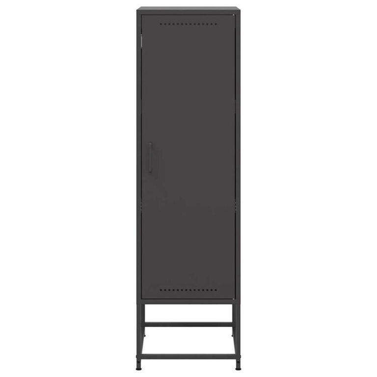 vidaXL Komoda, juodos spalvos, 36x39x123cm, plienas – produkto nuotrauka 5