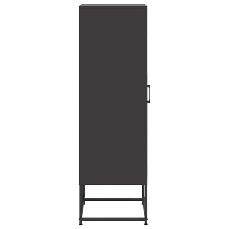 vidaXL Komoda, juodos spalvos, 36x39x123cm, plienas – produkto nuotrauka 6