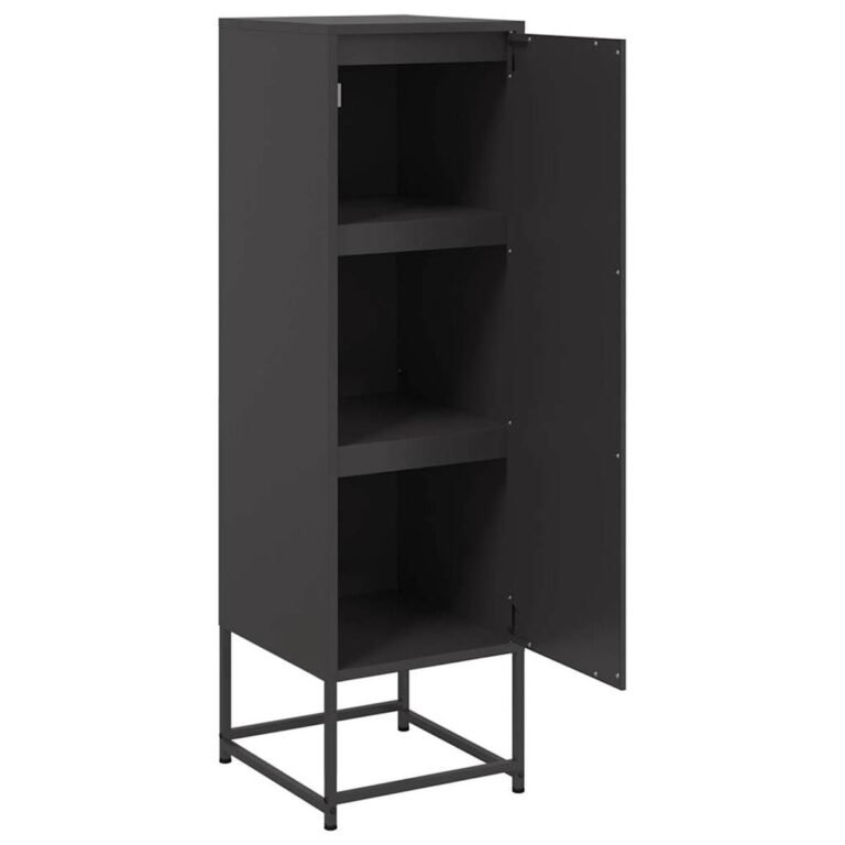 vidaXL Komoda, juodos spalvos, 36x39x123cm, plienas – produkto nuotrauka 7
