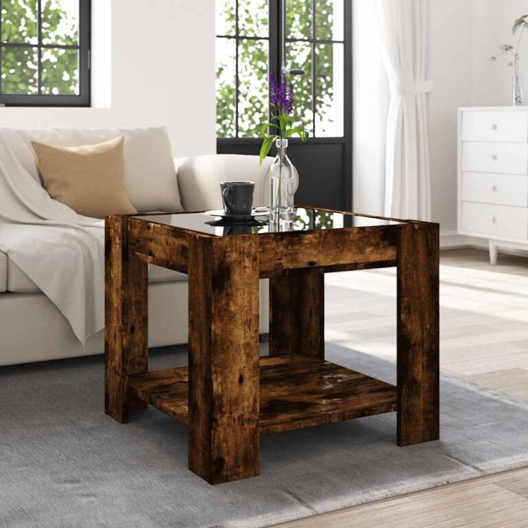 Kavos staliukas – 53×53×45 cm, ąžuolo spalva – produkto nuotrauka 4