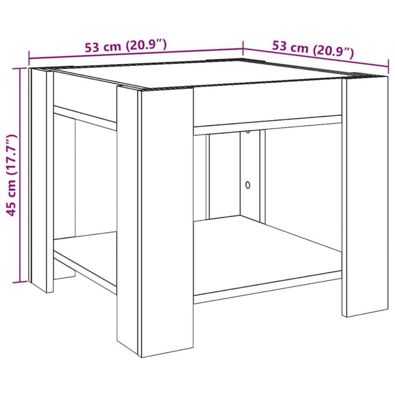 Kavos staliukas – 53×53×45 cm, ąžuolo spalva – produkto nuotrauka 13