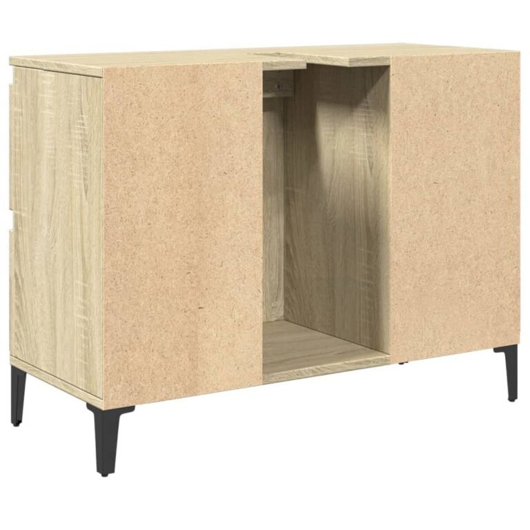 vidaXL Spintelė praustuvui, ąžuolo, 80x33x60cm, apdirbta mediena – produkto nuotrauka 8