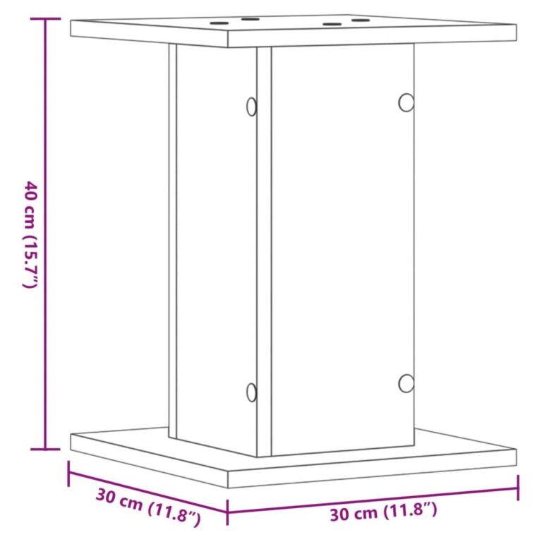 vidaXL Garsiakalbių stovai, 2vnt., dūminio ąžuolo, 30x30x40cm, mediena – produkto nuotrauka 9