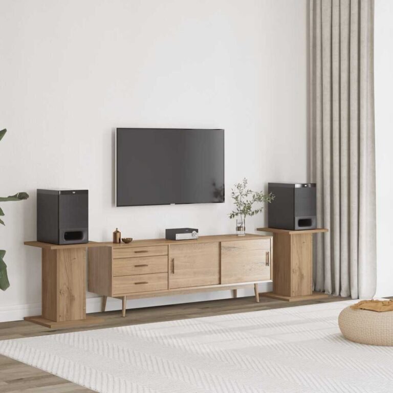 Garsiakalbių stovai – 30×30×40 cm, ąžuolo spalva – produkto nuotrauka 2