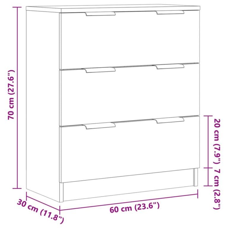 vidaXL Šoninė spintelė, artisano ąžuolo, 60x30x70cm, apdirbta mediena – produkto nuotrauka 10
