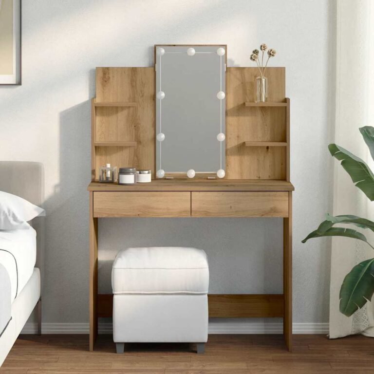 Stalas – 96×40×142 cm, ąžuolo spalva – produkto nuotrauka 2