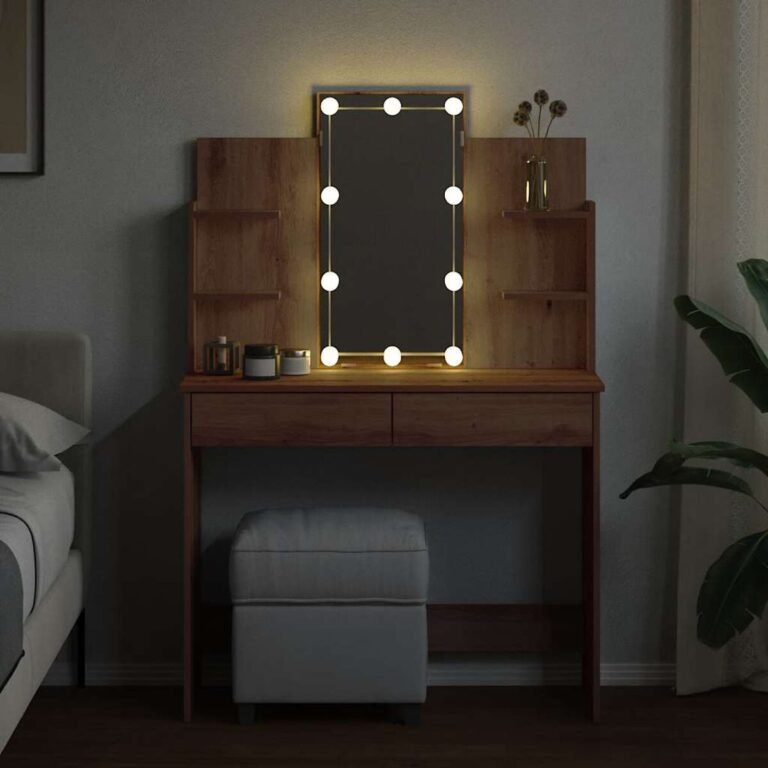 Stalas – 96×40×142 cm, ąžuolo spalva – produkto nuotrauka 3