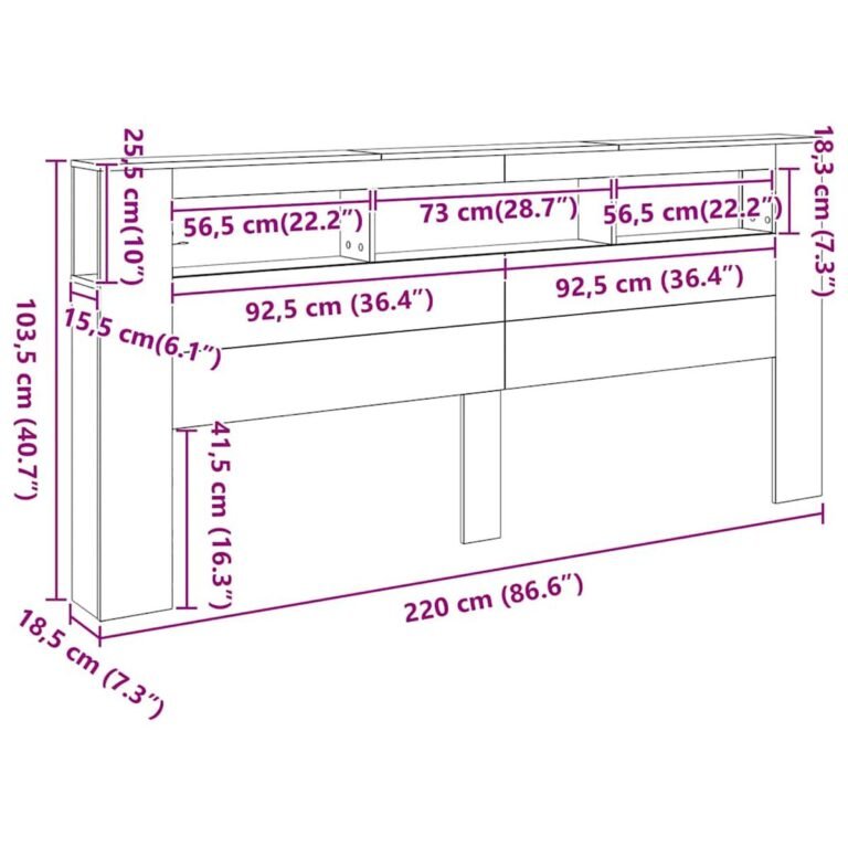 vidaXL LED galvūgalis, medienos, 220x18,5x103,5cm, apdirbta mediena – nuotrauka 14 vidaXL LED galvūgalis, medienos, 220x18,5x103,5cm, apdirbta mediena – produkto nuotrauka 14