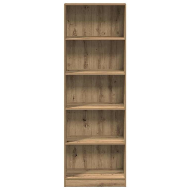 vidaXL Knygų lentyna, meniško ąžuolo spalvos, 60x24x176 cm, inžinerinė mediena – produkto nuotrauka 4