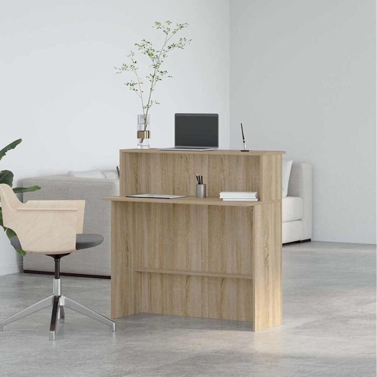 Biuro baldas – 100×50×103,5 cm, ąžuolo spalva – nuotrauka 4 Biuro baldas – 100×50×103,5 cm, ąžuolo spalva – produkto nuotrauka 4