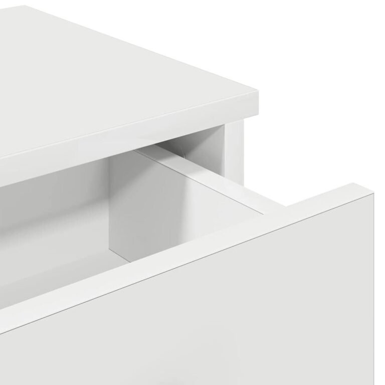 vidaXL Sieninė lentyna su stalčiais, baltos, 100x37,5x19cm – produkto nuotrauka 7