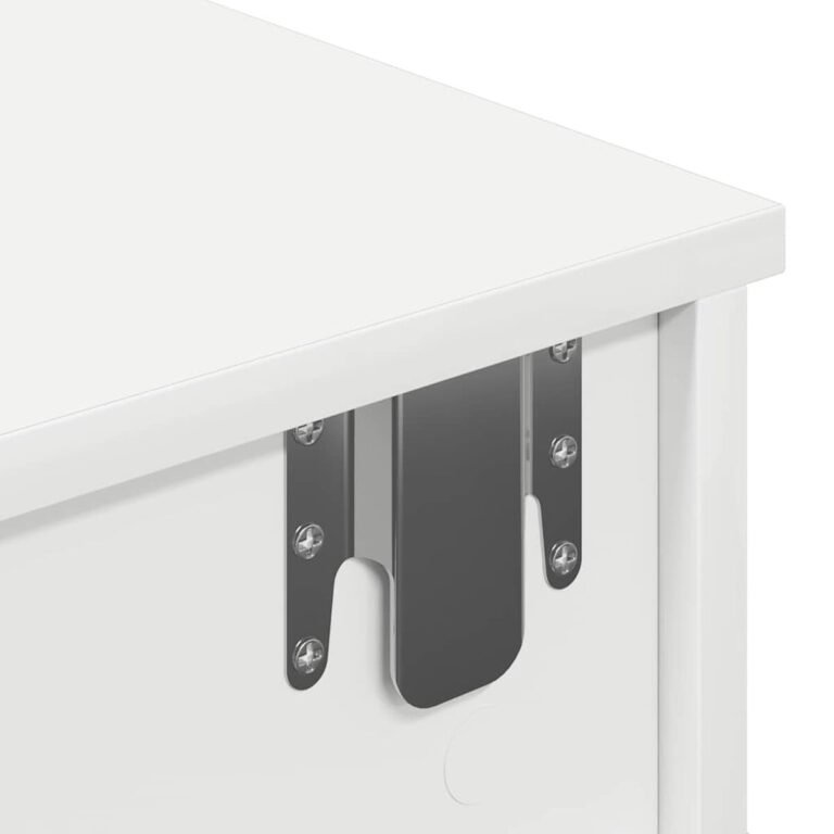 vidaXL Sieninė lentyna su stalčiais, baltos, 100x37,5x19cm – produkto nuotrauka 8
