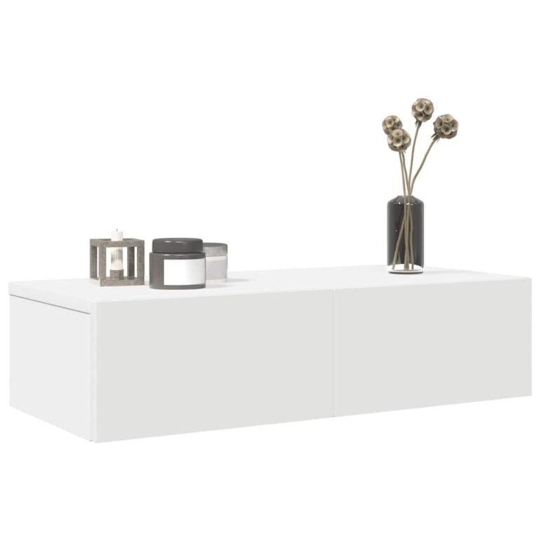 Sieninė lentyna – 60×26,5×15 cm, balta spalva – produkto nuotrauka 2