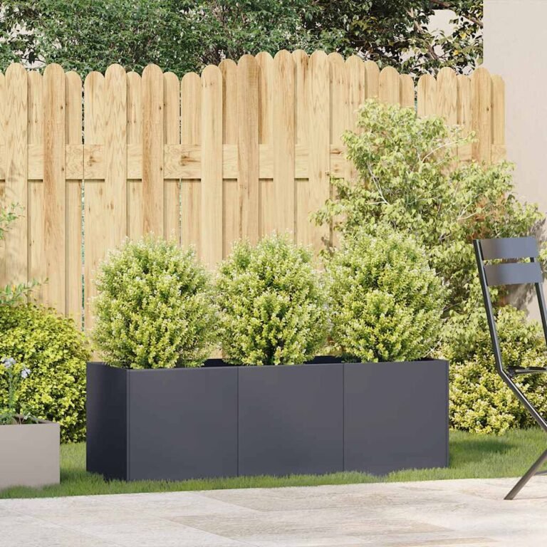 Augalų dėžė – 120×40×40 cm, antracito spalva – produkto nuotrauka 3