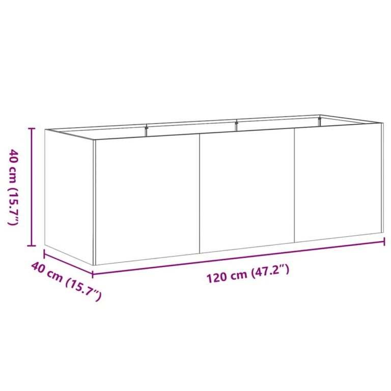 Augalų dėžė – 120×40×40 cm, antracito spalva – produkto nuotrauka 9