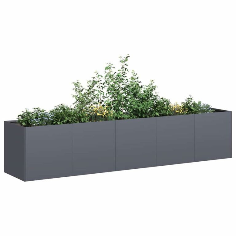 Augalų dėžė – 200×40×40 cm, antracito spalva – produkto nuotrauka 2