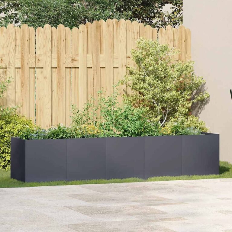 Augalų dėžė – 200×40×40 cm, antracito spalva – produkto nuotrauka 3