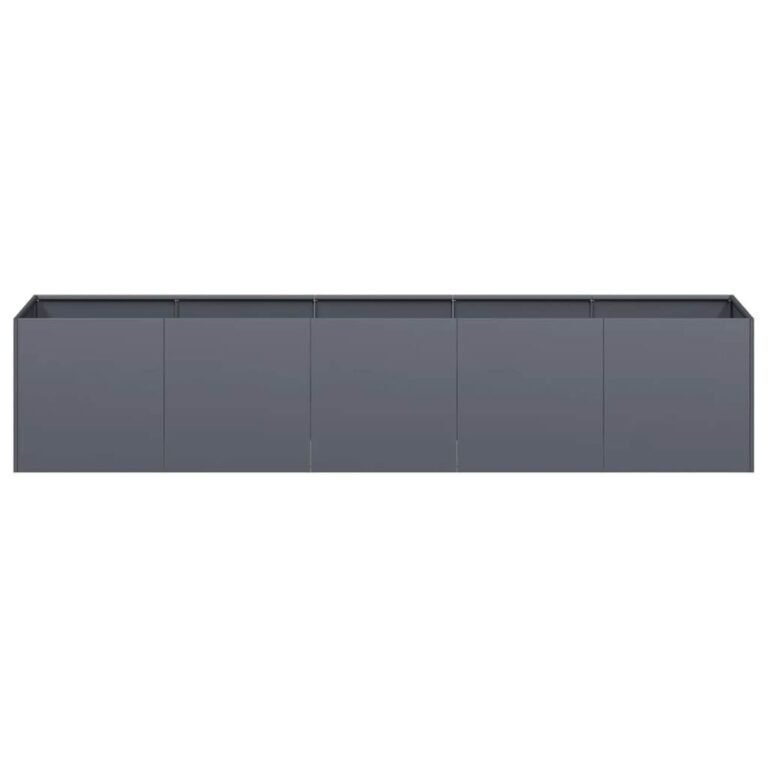 Augalų dėžė – 200×40×40 cm, antracito spalva – produkto nuotrauka 4