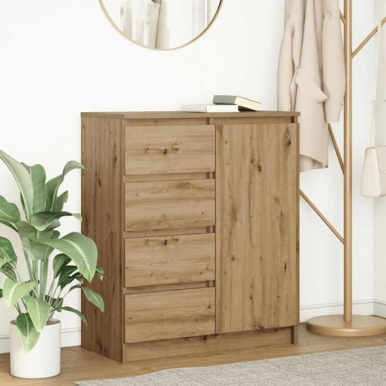 vidaXL Šoninė spintelė su stalčiais, 71x35x84 cm, mediena – produkto nuotrauka 2