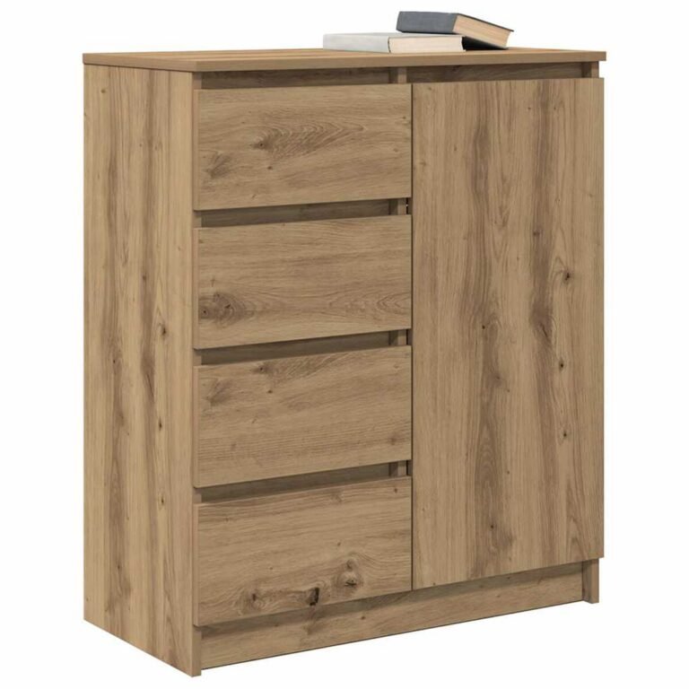 vidaXL Šoninė spintelė su stalčiais, 71x35x84 cm, mediena – produkto nuotrauka 4