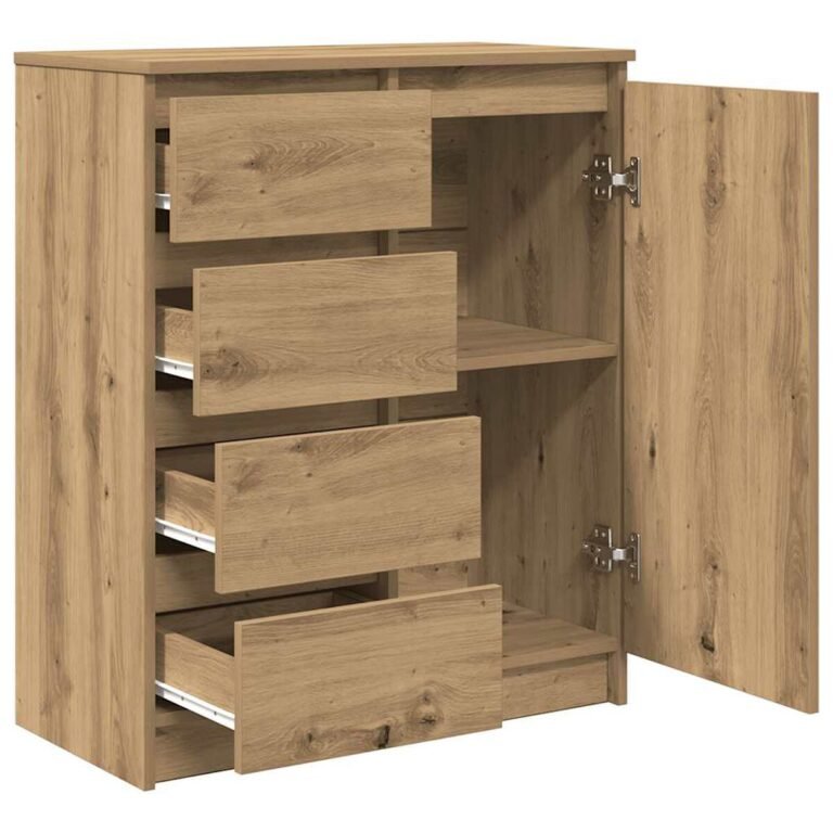 vidaXL Šoninė spintelė su stalčiais, 71x35x84 cm, mediena – produkto nuotrauka 5