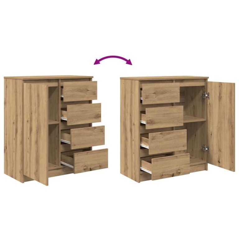 vidaXL Šoninė spintelė su stalčiais, 71x35x84 cm, mediena – produkto nuotrauka 9