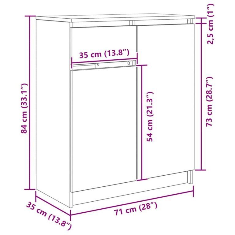 Komoda – 71×35×84 cm, ąžuolo spalva – produkto nuotrauka 14