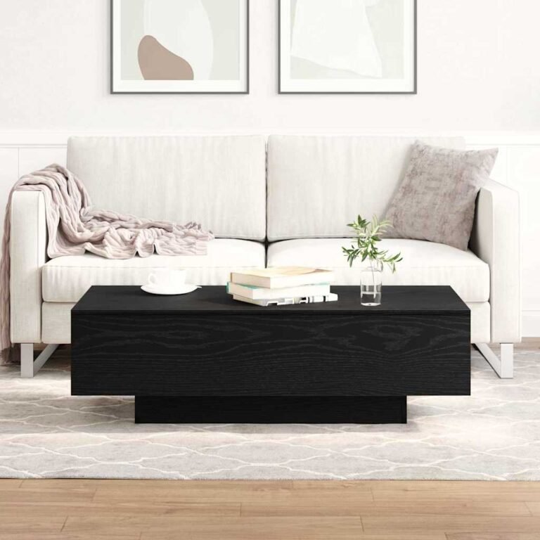 Kavos staliukas – 100×30×36,5 cm, juoda spalva