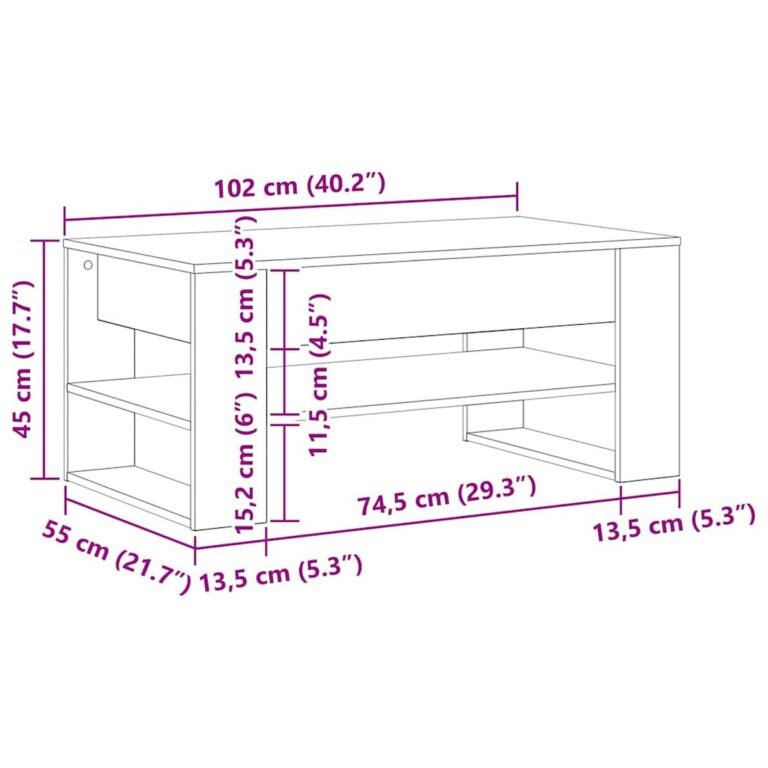 Kavos staliukas – 102×55×45 cm – produkto nuotrauka 10