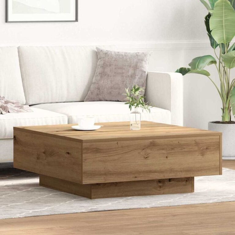 Kavos staliukas – 80×80×31 cm, ąžuolo spalva – produkto nuotrauka 2