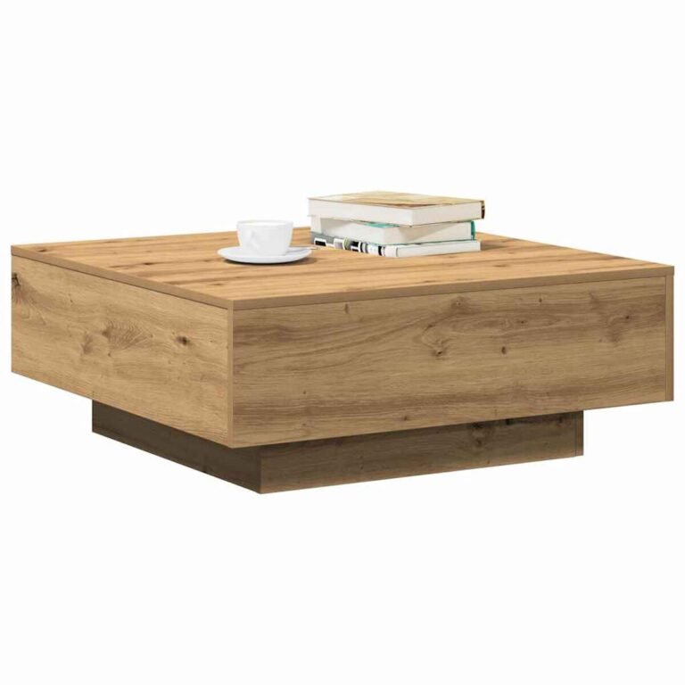Kavos staliukas – 80×80×31 cm, ąžuolo spalva – produkto nuotrauka 3
