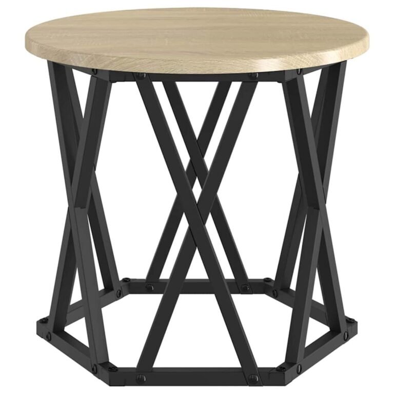 vidaXL Nesting šoninis stalas 3 vnt. Sonoma ąžuolas 53 x 53 x 40 cm – produkto nuotrauka 7