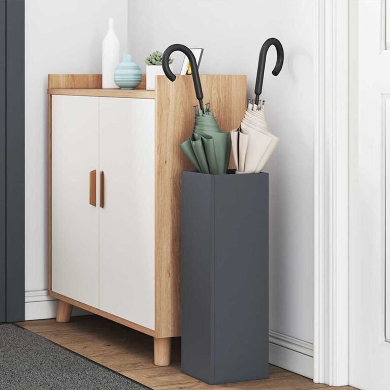 vidaXL Lietaus skėtis stovas Antracito 15,5 x 15,5 x 49 cm Plienas – produkto nuotrauka 3