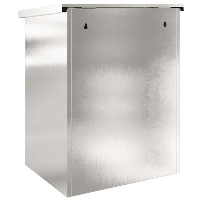 vidaXL Siuntų dėžutė Sidabro 47,5 x 38 x 59 cm Nerūdijantis Plienas – produkto nuotrauka 7