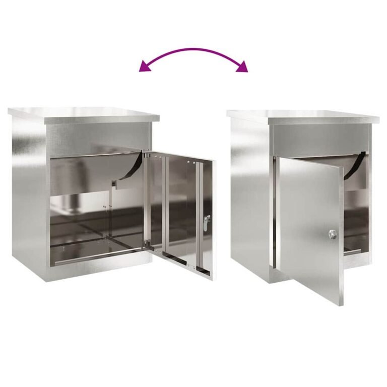 vidaXL Siuntų dėžutė Sidabro 47,5 x 38 x 59 cm Nerūdijantis Plienas – produkto nuotrauka 9