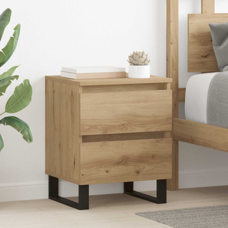 vidaXL Šalia lovos spintelė Amatininkų ąžuolas 40 x 35 x 50 cm – nuotrauka 2 vidaXL Šalia lovos spintelė Amatininkų ąžuolas 40 x 35 x 50 cm – produkto nuotrauka 2