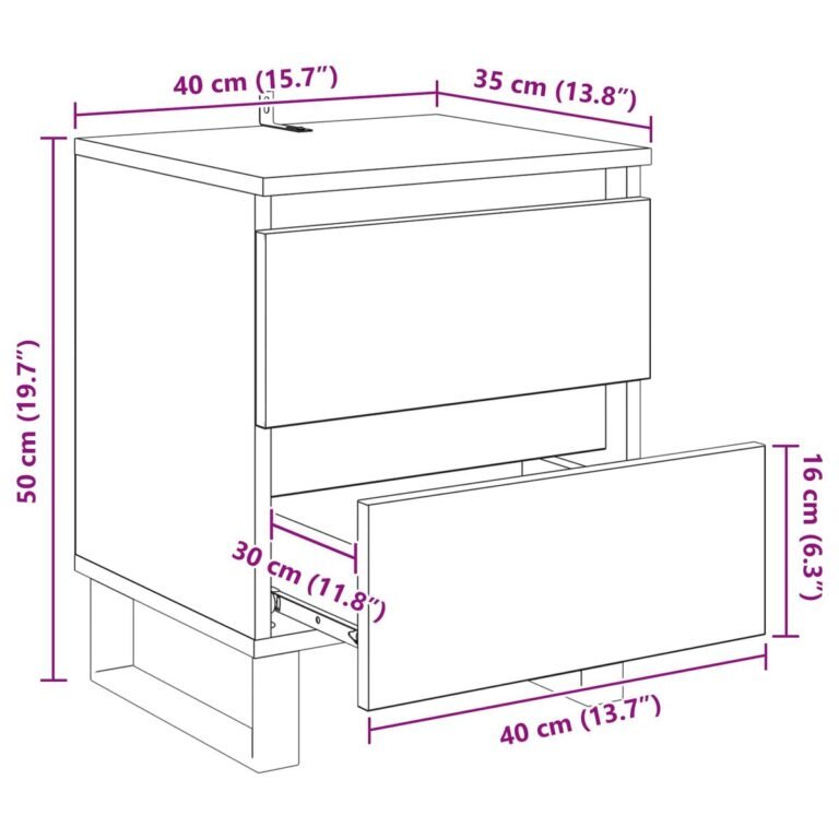 vidaXL Šalia lovos spintelė Amatininkų ąžuolas 40 x 35 x 50 cm – nuotrauka 12 vidaXL Šalia lovos spintelė Amatininkų ąžuolas 40 x 35 x 50 cm – produkto nuotrauka 12