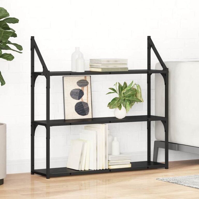 vidaXL Sieninė lentyna Sieninis Juodas ąžuolas 80 x 21 x 78,5 cm – produkto nuotrauka 2