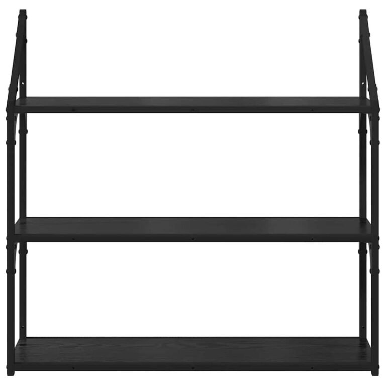 vidaXL Sieninė lentyna Sieninis Juodas ąžuolas 80 x 21 x 78,5 cm – produkto nuotrauka 5