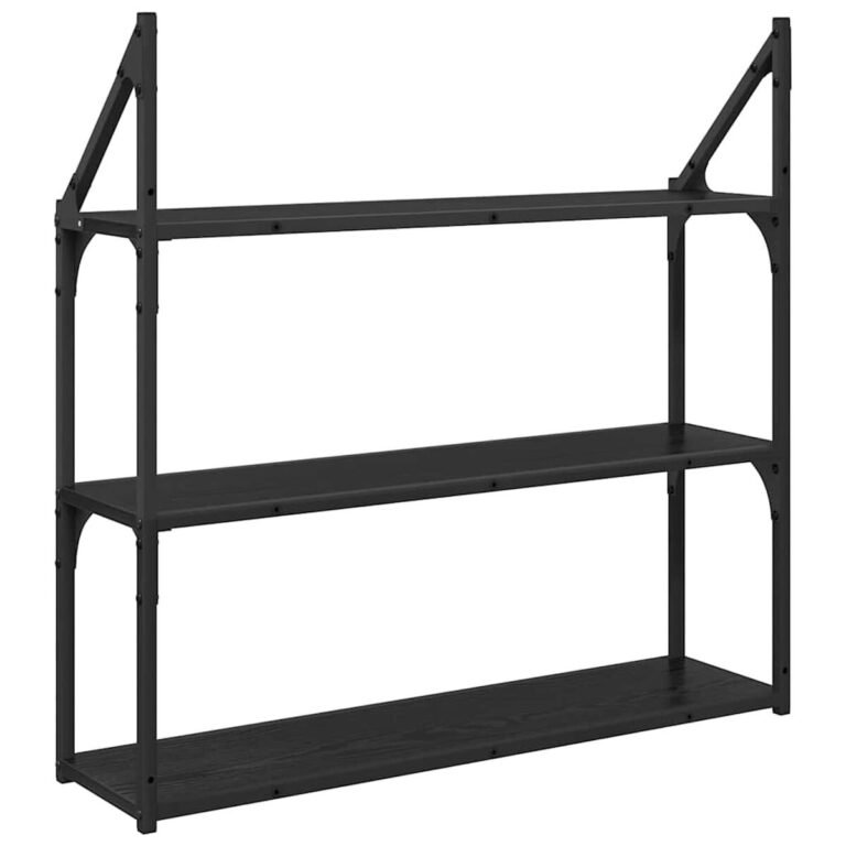 vidaXL Sieninė lentyna Sieninis Juodas ąžuolas 80 x 21 x 78,5 cm – produkto nuotrauka 7