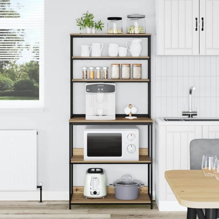 vidaXL Virtuvės lentyna 5 aukštų 80 x 40 x 168 cm Apdirbta mediena – nuotrauka 4 vidaXL Virtuvės lentyna 5 aukštų 80 x 40 x 168 cm Apdirbta mediena – produkto nuotrauka 4