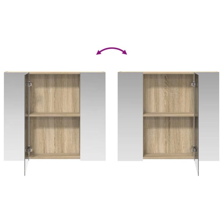 vidaXL Vonios veidrodžio spinta Sonoma ąžuolas 80 x 14.5 x 70 cm – nuotrauka 10 vidaXL Vonios veidrodžio spinta Sonoma ąžuolas 80 x 14.5 x 70 cm – produkto nuotrauka 10